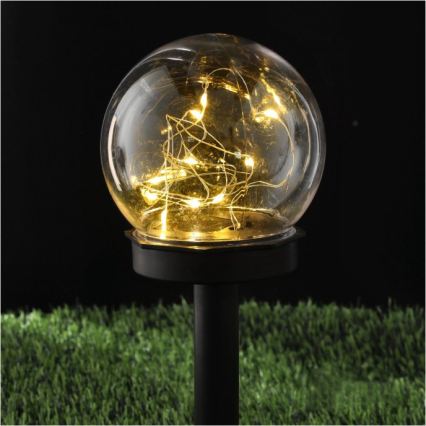 LED-aurinkovalaisin GLEAM LED/1,2V 3000K IP44 40 mAh läpinäkyvä/musta