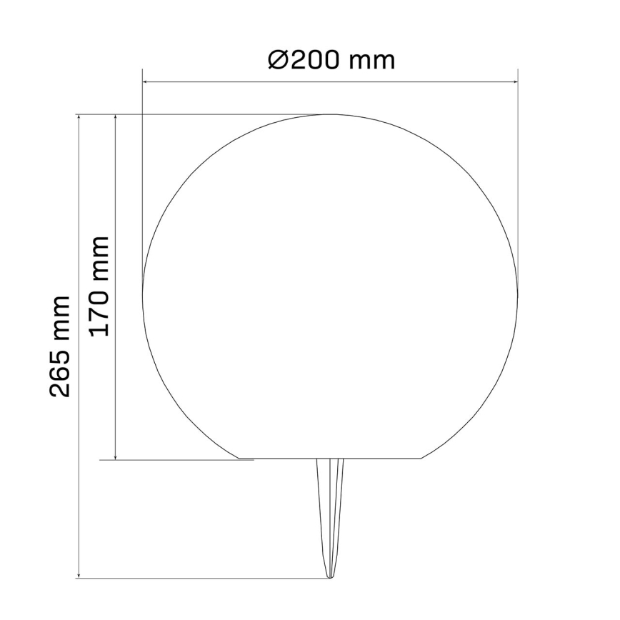 LED-aurinkovalaisin KULA LED/3,2 V 3000/4000/6500 K Ø 20 cm 500 mAh IP65 valkoinen