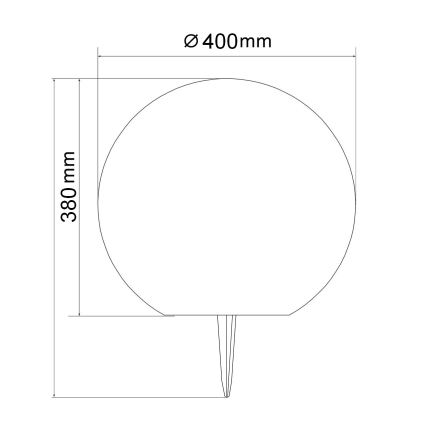 LED-aurinkovalaisin KULA LED/3,7 V, 3000/4000/6500 K, Ø 40 cm, 2000 mAh, IP65, valkoinen
