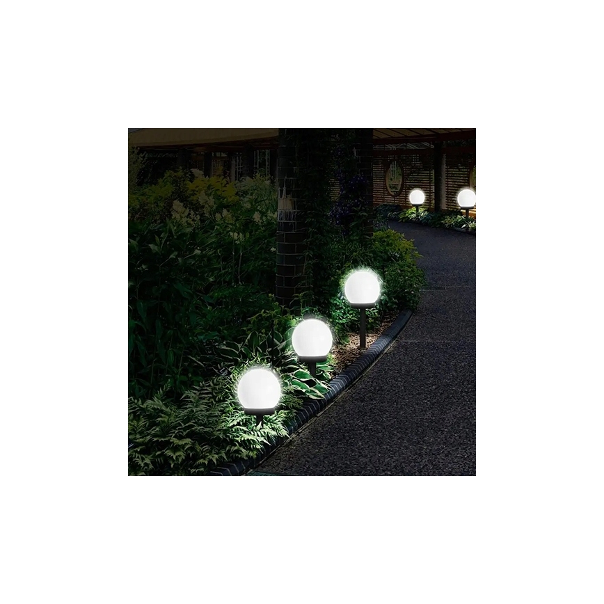 LED-aurinkovalaisin LED/1,2 V, 6500 K, 200 mAh, halkaisija 10 cm, IP44, valkoinen/musta