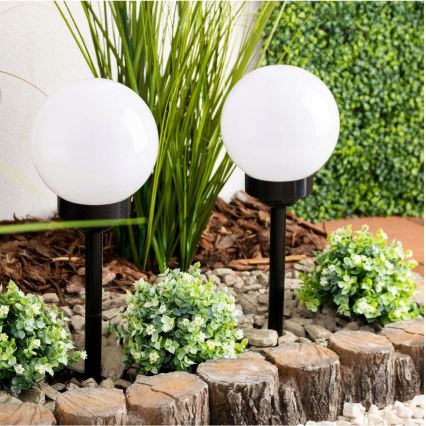 LED-aurinkovalaisin LED/1,2 V, 6500 K, 200 mAh, halkaisija 10 cm, IP44, valkoinen/musta