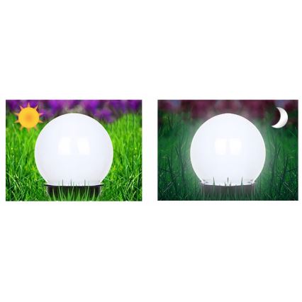 LED-aurinkovalaisin LED/1,2 V, 6500 K, 200 mAh, halkaisija 10 cm, IP44, valkoinen/musta
