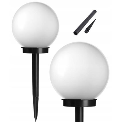 LED-aurinkovalaisin LED/1,2 V, 6500 K, 200 mAh, halkaisija 10 cm, IP44, valkoinen/musta