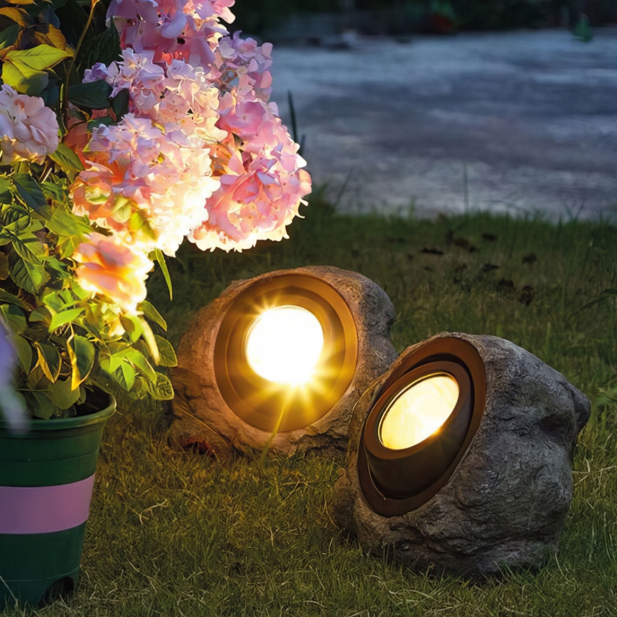 LED-aurinkovalaisin LED/1,2V 1000 mAh IP44 kivi