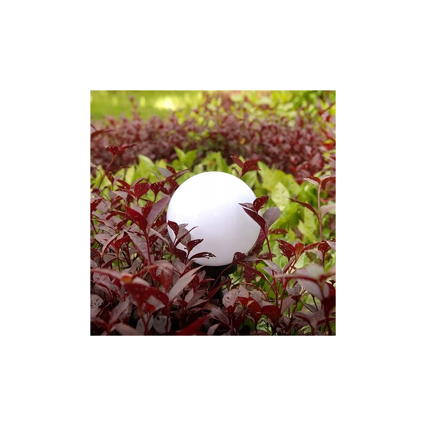 LED-aurinkovalaisin LED/1,2V 6500K 200 mAh halkaisija 15 cm IP44 valkoinen/musta