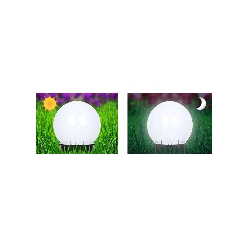 LED-aurinkovalaisin LED/1,2V 6500K 200 mAh halkaisija 15 cm IP44 valkoinen/musta