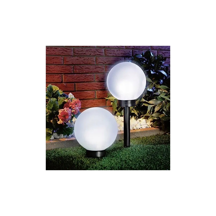 LED-aurinkovalaisin LED/1,2V 6500K 200 mAh halkaisija 20 cm IP44 valkoinen/musta