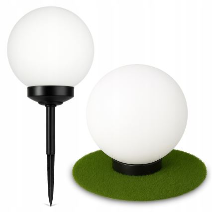 LED-aurinkovalaisin LED/1,2V 6500K 200 mAh halkaisija 25 cm IP44 valkoinen/musta