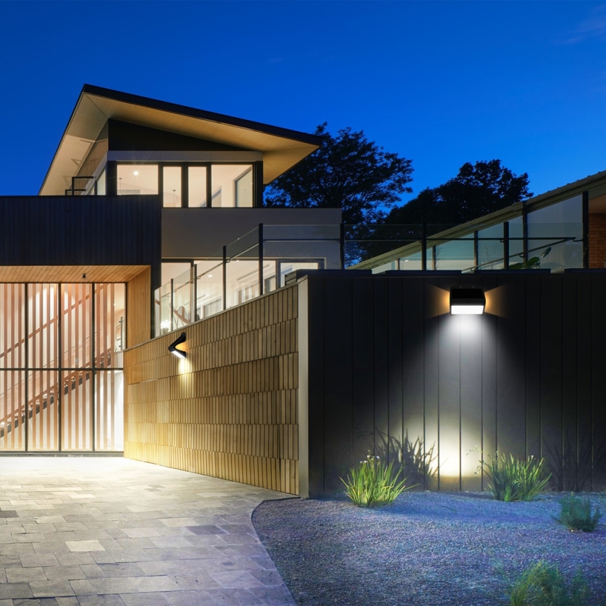 LED aurinkokäyttöinen valaisin liiketunnistimella ja hämäräkytkimellä LED/6,8W/4000 mAh 3,7V IP65