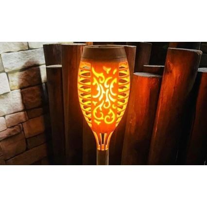 LED-aurinkovalaisin MINISPARK BAMBOO LED/1,8W/5,5V IP44 600 mAh beige