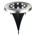 LED-aurinkovalaisin SOLLY, LED/1,2 V, 6500 K, Ø 11,5 cm, 300 mAh, IP44, kromattu