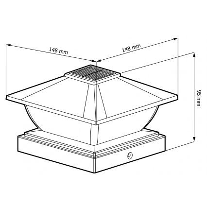 LED-aurinkovalaisin TOYA LED/4,5W/230V 3000/6500K 600 mAh IP44 musta