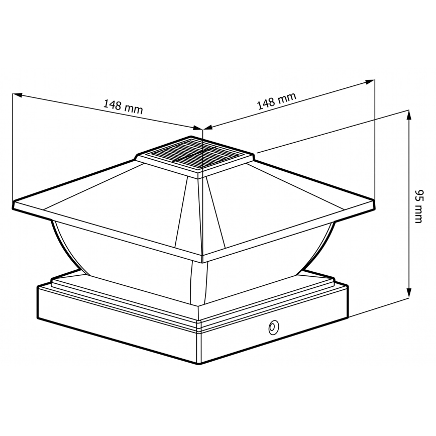 LED-aurinkovalaisin TOYA LED/4,5W/230V 3000/6500K 600 mAh IP44 musta