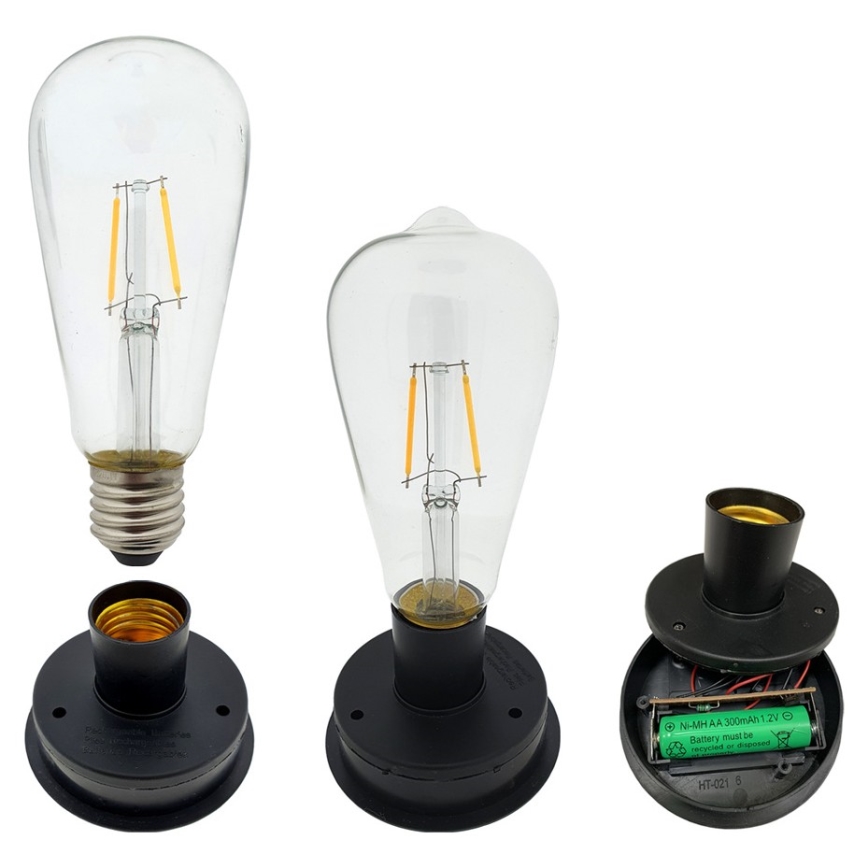 LED-aurinkovalaistus LUISA 1xE27/1,2V 600 mAh IP44
