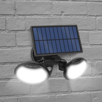 LED-aurinkovalonheitin anturilla 2xLED/4W/5V IP65 2000 mAh