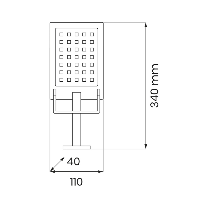 LED-aurinkovalonheitin anturilla ADIK LED/1,2W/3,7V 1200 mAh 6500K IP44