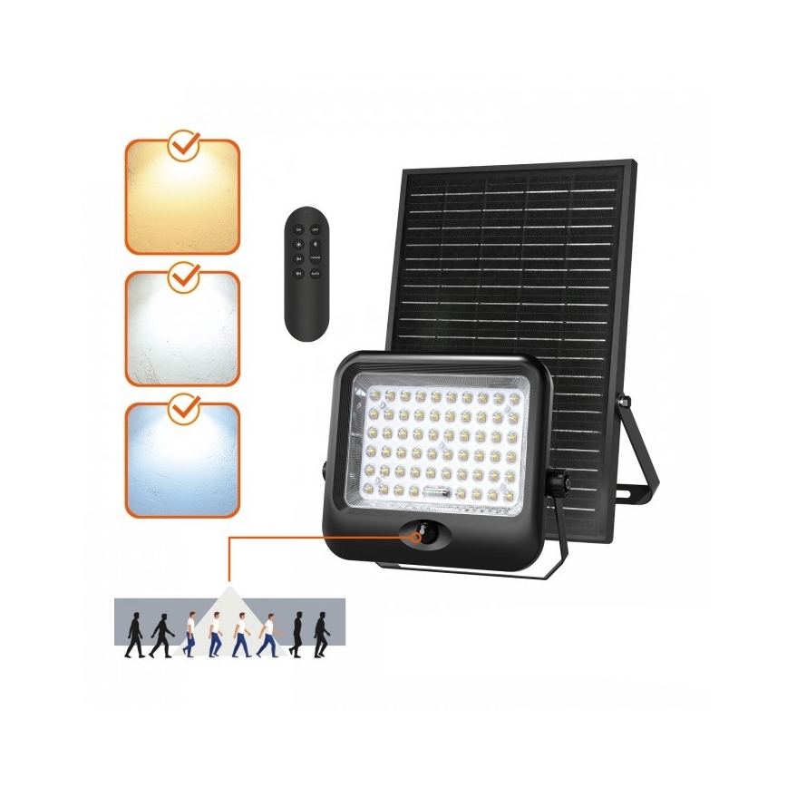 LED-aurinkovalaisin anturilla MHCS LED/35W/3,2V 3000/4000/6500K IP65 15000 mAh + kaukosäädin