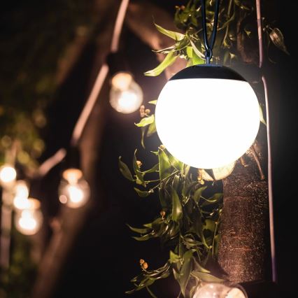 LED Aurinkovoimariippuvalo KIARA LED/1,2V 600 mAh IP44 musta