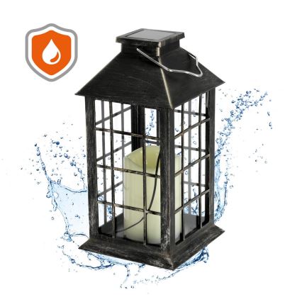 LED Aurinkovoimariippuvalo LED/0,02W/1,2V 1xAA 2700K IP44 200 mAh patina