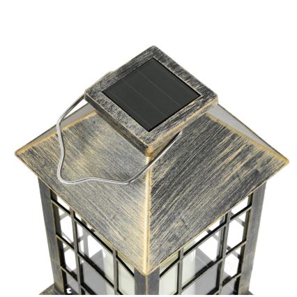 LED Aurinkovoimariippuvalo LED/0,02W/1,2V 1xAA 2700K IP44 200 mAh patina