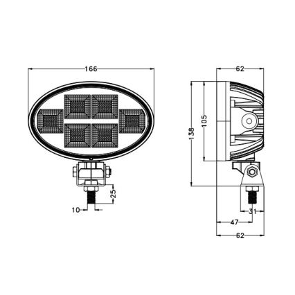 LED Auton kohdevalo BLACK LED/150W/10-30V IP69 5700K soikea