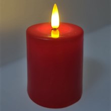 LED Candle LED/2xAA lämpimänvalkoinen 9 cm punainen