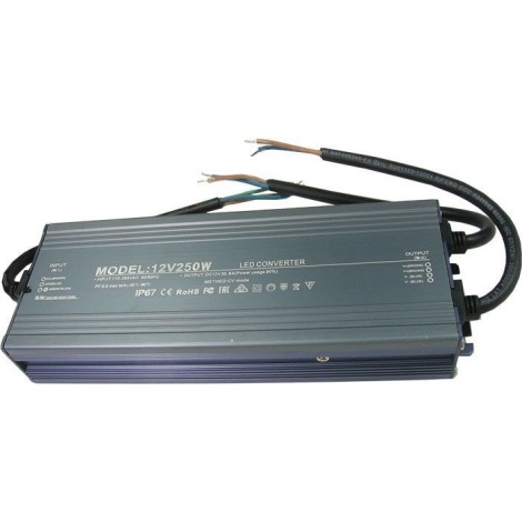 LED elektroninen muuntaja 250W/24V IP67