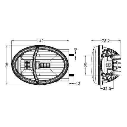 LED etuvalo traktorille LED/102W/10-30V IP69 5700K