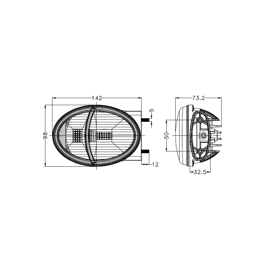 LED etuvalo traktorille LED/102W/10-30V IP69 5700K