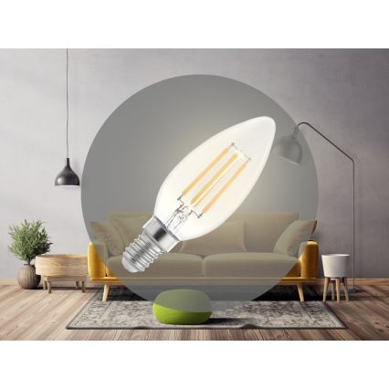 LED-filamenttilamppu C37 E14/6W/230V 3000K