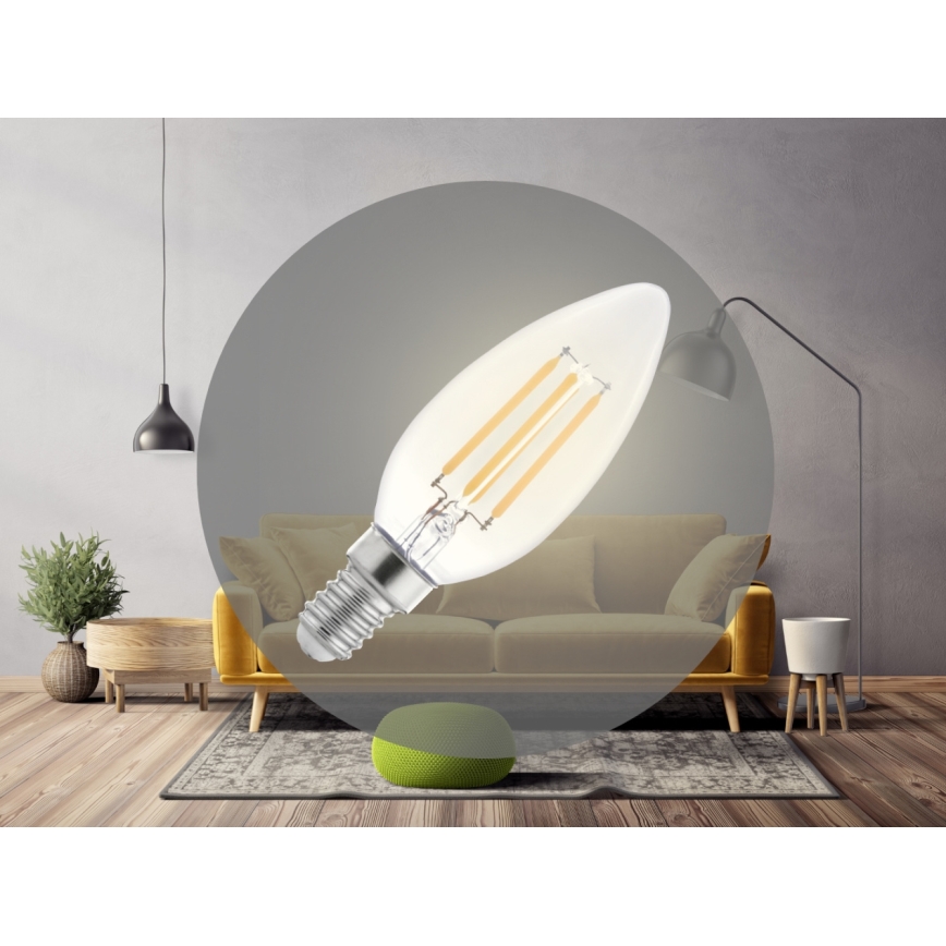 LED-filamenttilamppu C37 E14/6W/230V 3000K