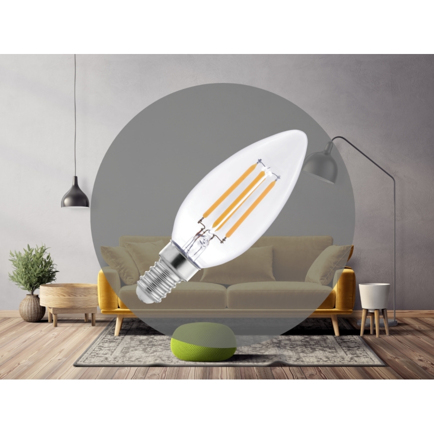 LED-filamenttilamppu C37 E14/6W/230V 3000K