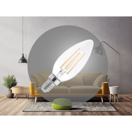 LED-filamenttilamppu C37 E14/6W/230V 4000K