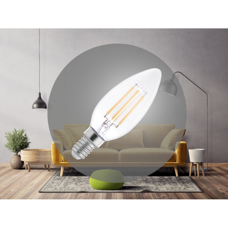 LED-filamenttilamppu C37 E14/6W/230V 4000K