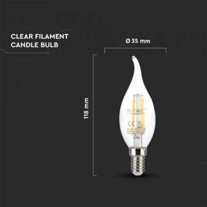 LED-filamenttilamppu E14/4W/230V 3000K