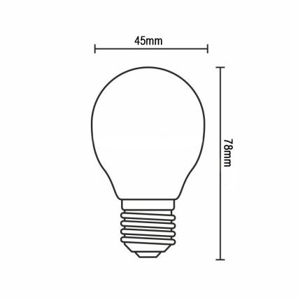 LED-filamenttilamppu G45 E14/6W/230V 3000K