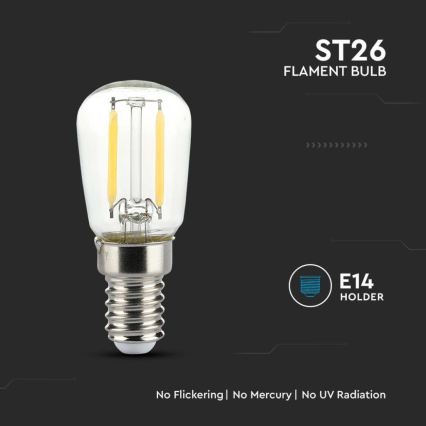 LED-filamenttipolttimo ST26 E14/2W/230V 4000K