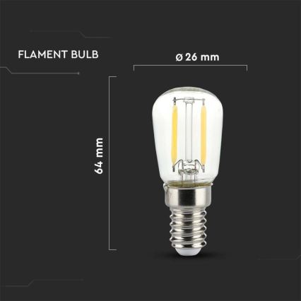 LED-filamenttipolttimo ST26 E14/2W/230V 4000K