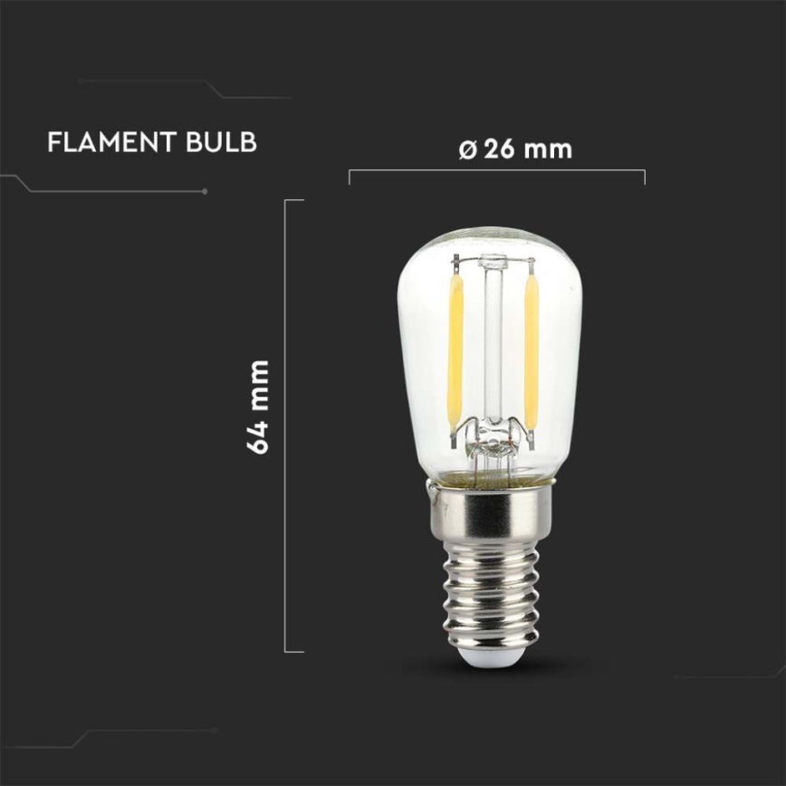 LED-filamenttipolttimo ST26 E14/2W/230V 4000K