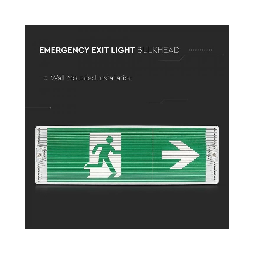LED Hätävalaisin EMERGENCY EXIT LED/3W/230V IP65 6000K 1200mAh