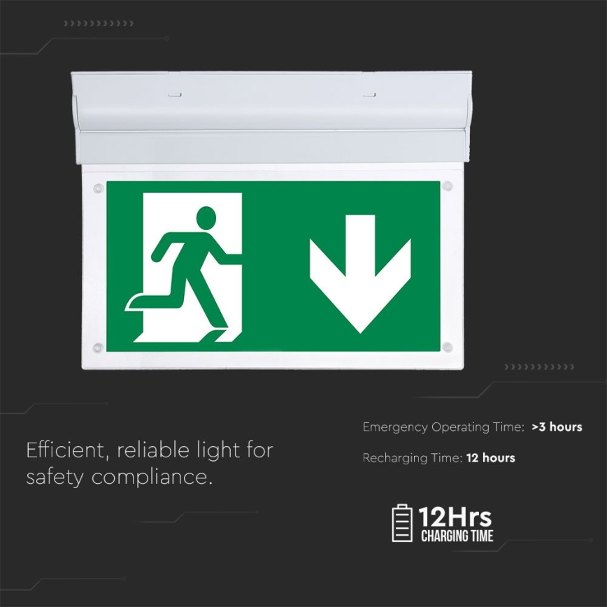 LED Hätävalo EMERGENCY EXIT SAMSUNG CHIP LED/2W/230V 6000K
