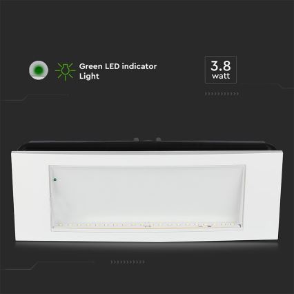 LED Hätävalo EMERGENCY EXIT SAMSUNG CHIP LED/3,8W/230V 6000K
