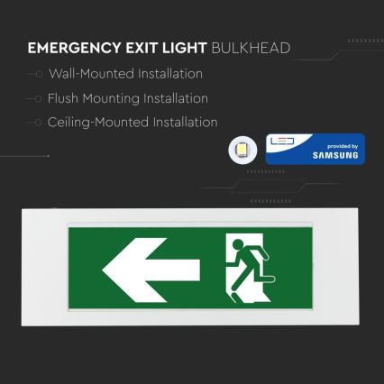 LED Hätävalo EMERGENCY EXIT SAMSUNG CHIP LED/3,8W/230V 6000K