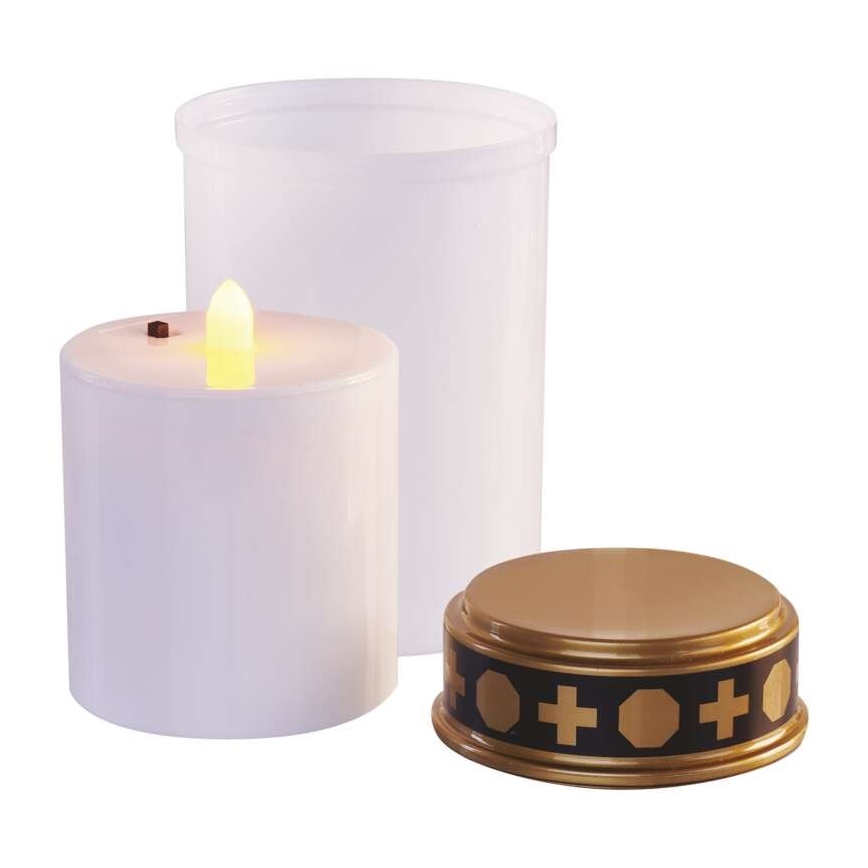 LED-hautausmaakynttilä 1xLED/2xC IP44 valkoinen