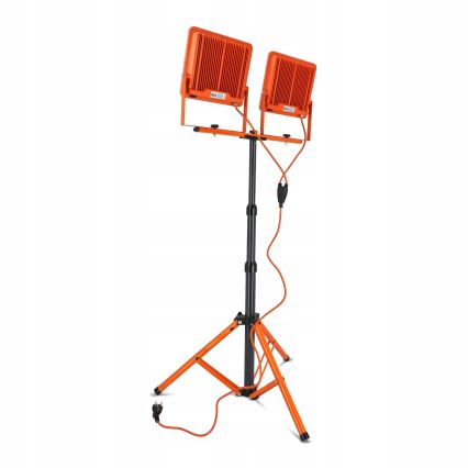 LED-heijastin jalustalla 2xLED/100W/230V 4500K IP65 oranssi