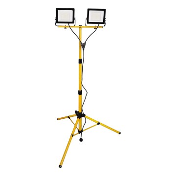 LED-heijastin jalustalla 2xLED/50W/230V 6500K IP65 keltainen