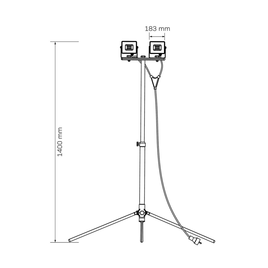 LED-heijastin jalustalla 2xLED/50W/230V 6500K IP65 keltainen