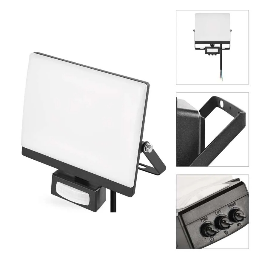 LED-valonheitin liike- ja hämäräanturilla TAMBO EVO LED/30W/230V 4000K IP44 musta