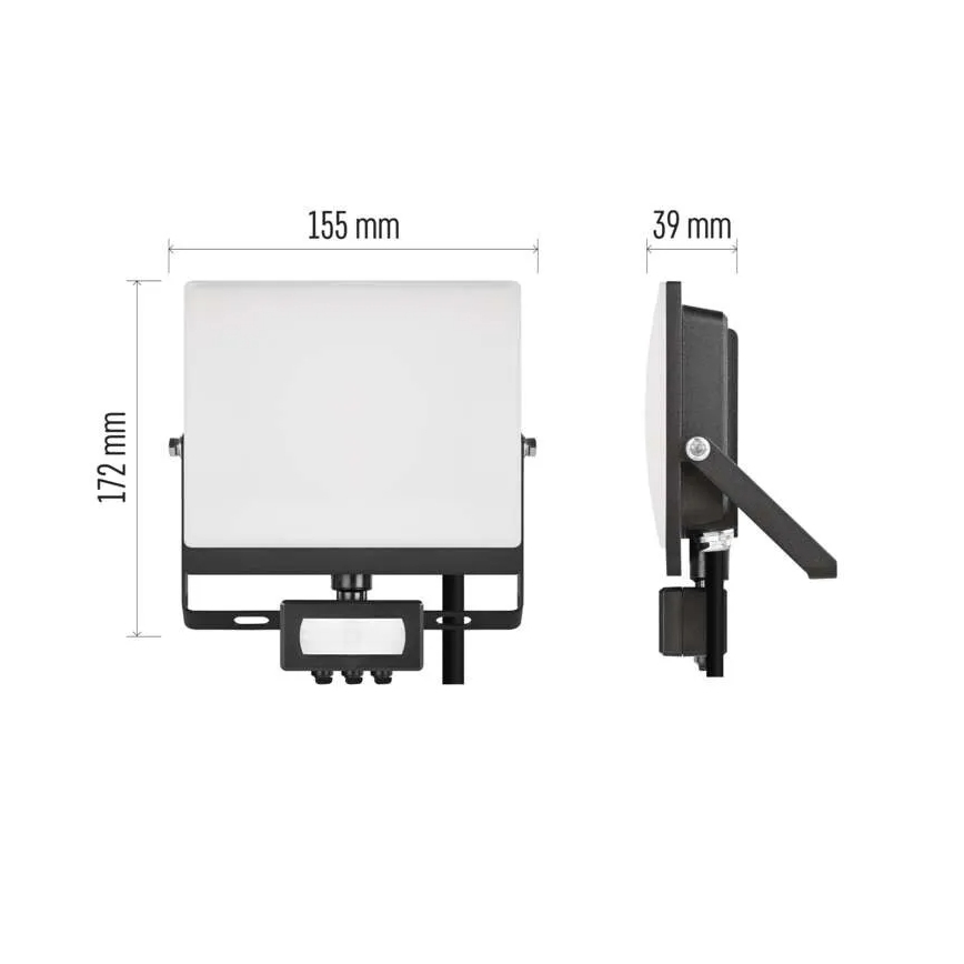 LED-valonheitin liike- ja hämäräanturilla TAMBO EVO LED/30W/230V 4000K IP44 musta