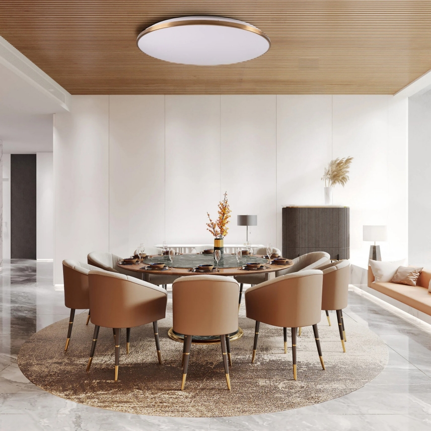Himmennettävä LED-kattovalaisin KERN LED/100W/230V 3000/4000/6000K halkaisija 100 cm kultainen + kaukosäädin